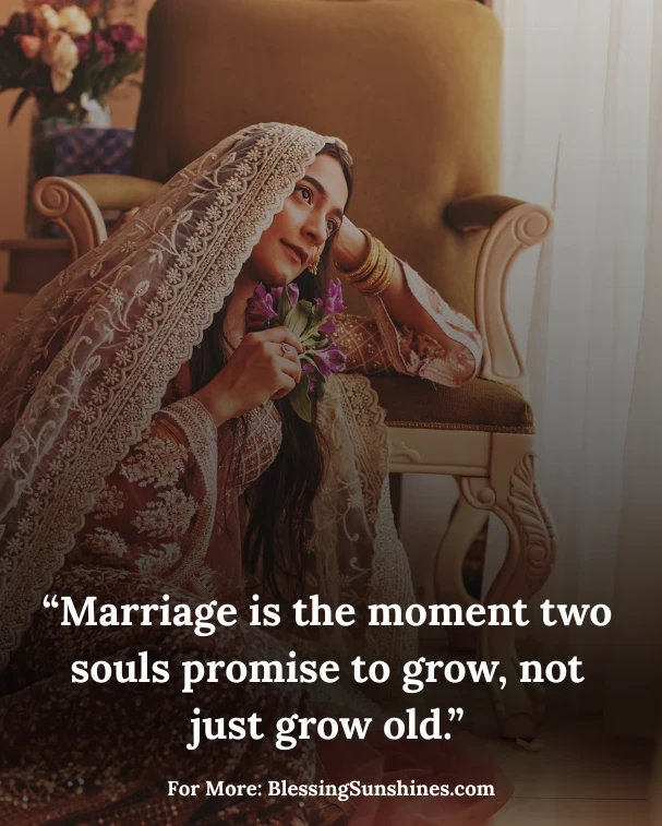 Romantic Bride Quotes About Love & Marriage, “Her veil may fall, but her love stands tall.”