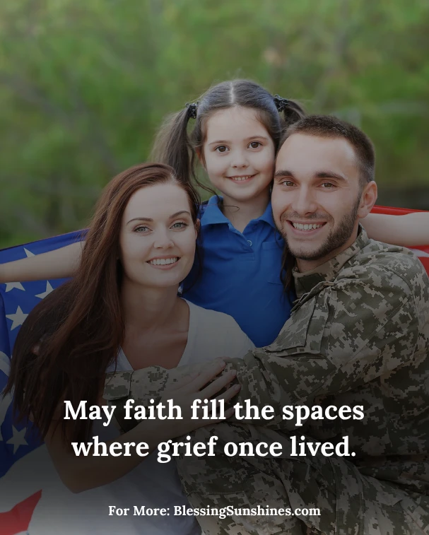 Memorial Day Blessings for Soldiers’ Families, May every memory remind you of their eternal peace.